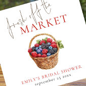 Verse Markt Waterverf Bessen Bruiloftsborrel Wijn Etiket