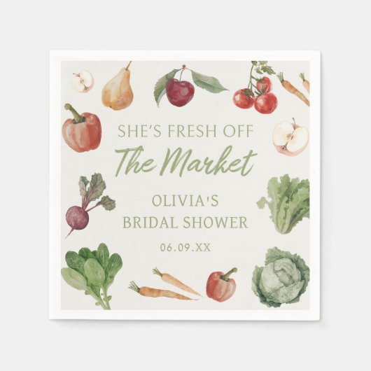 Verse Marktdienst Bruiloftfeest Servetten (Voorkant)