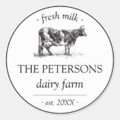 Verse Melk Label Dairy Boerderij (Voorkant)