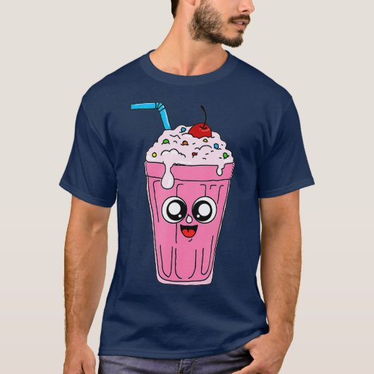 Verse melk met gezichtscadeau voor melkkoeken t-shirt (Voorkant)