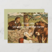 Verse melk rechtstreeks uit het Boerderij Briefkaart (Voorkant / Achterkant)