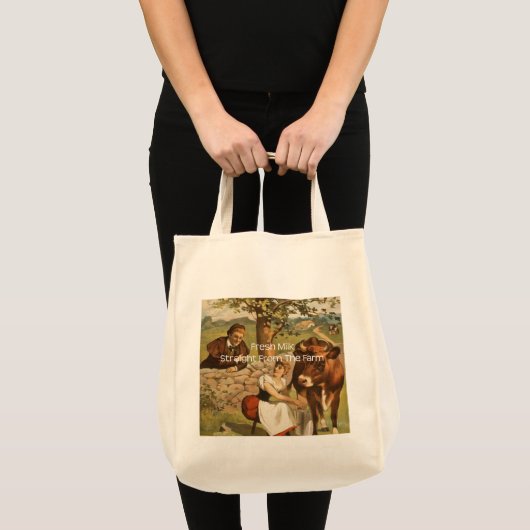Verse melk rechtstreeks uit het Boerderij Tote Bag (Voorkant (product))