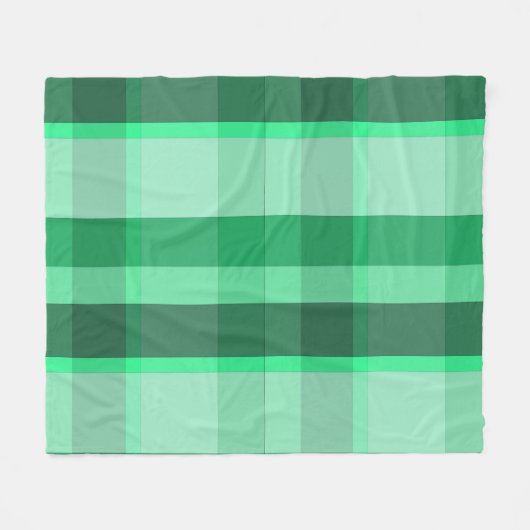 Verse Mint & Forest Green Plaid Fleece Deken (Voorkant (Horizontaal))