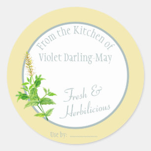 Verse Mint Herb - Zelfgemaakt bakken Gift Food Lab Ronde Sticker
