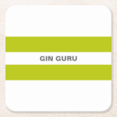 Verse moderne lime groene strepen gin goeroe kartonnen onderzetters (Voorkant)