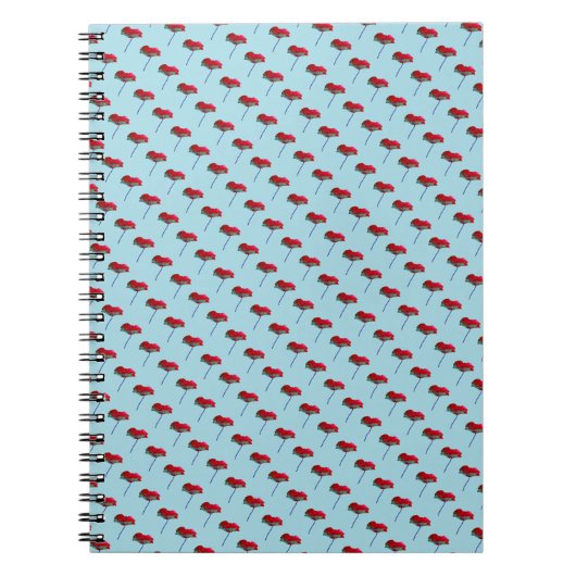 Verse moderne romantische papaverbloemen notitieboek (Voorkant)