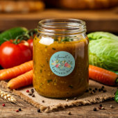 Verse moestuin medley & vlinders Blauwgroen Ronde Sticker