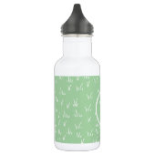 Verse Natuur | Groen grijs patroon en monogram Waterfles (Links)