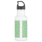 Verse Natuur | Groen grijs patroon en monogram Waterfles (Achterkant)