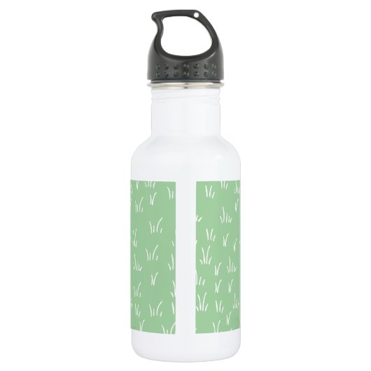 Verse Natuur | Groen grijs patroon en monogram Waterfles (Achterkant)