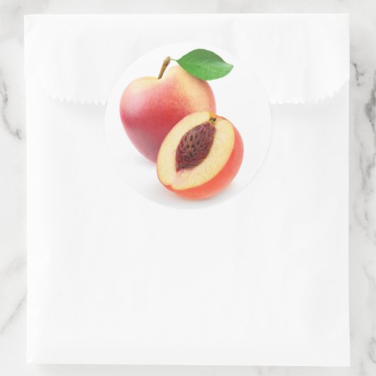 Verse nectarineperziken ronde sticker (Tas)