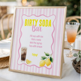 Verse Net Afgestudeerde Roze Strepen Dirty Soda Ba Poster
