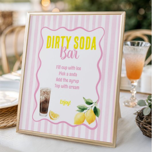Verse Net Afgestudeerde Roze Strepen Dirty Soda Ba Poster