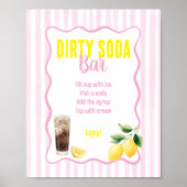 Verse Net Afgestudeerde Roze Strepen Dirty Soda Ba Poster (Voorkant)