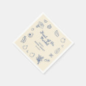 Verse net van de markt Blauwe handgetekende Servet (Hoek)