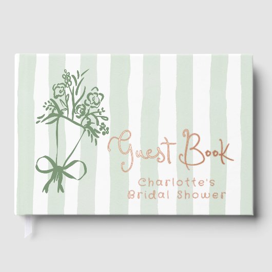 Verse net van de markt Salie groene Strepen Waterc Gastenboek (Voorkant)