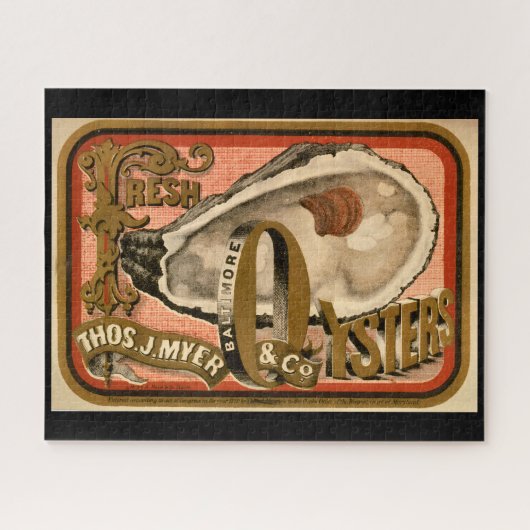 Verse oesters vintage Baltimore advertentie circa  Legpuzzel (Horizontaal)