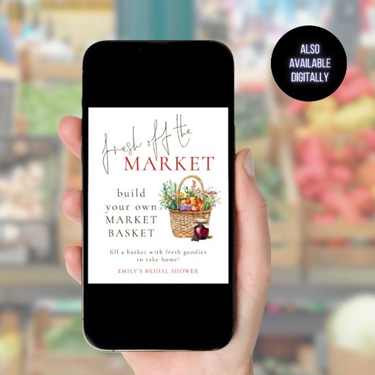 Verse off Market Vul uw mandje Vrijgezellenfeest Poster