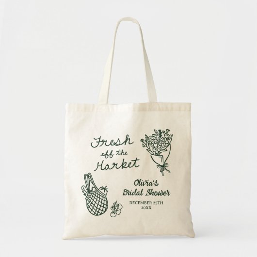 Verse Ofgekomene Handgetekende Bruidsdouche Tote Bag (Voorkant)
