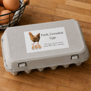 Verse Onbewassen Eieren Boerderij Label Sticker