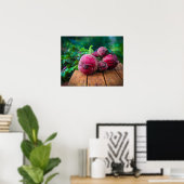 Verse Oogst Bieten Verweerd Houten Tafel Poster (Thuiskantoor)