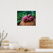 Verse Oogst Bieten Verweerd Houten Tafel Poster (Keuken)