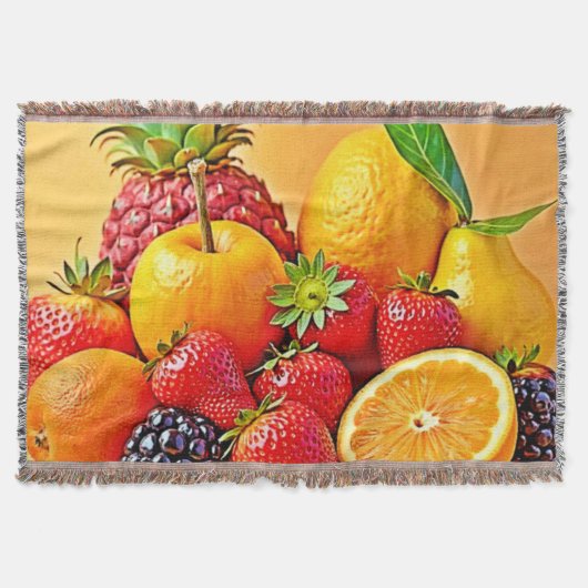 Verse oogst: Levendig ontwerp voor fruit oogst Deken (Voorkant)