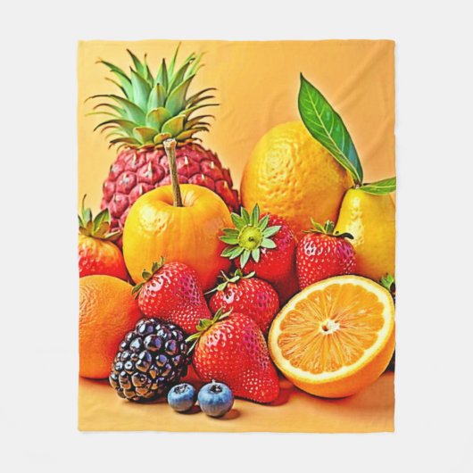Verse oogst: Levendig ontwerp voor fruit oogst  Fleece Deken (Voorkant)