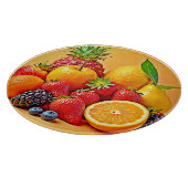 Verse Oogst: Levendig Ontwerp voor Fruit Oogst Snijplank (Hoek)