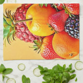 Verse Oogst: Levendig Ontwerp voor Fruit Oogst Theedoek (Gevouwen)