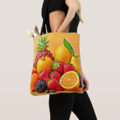 Verse Oogst: Levendige Fruit Oogst Ontwerp Tote Bag (Dichtbij)