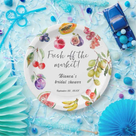 Verse Oogst Vruchten Bruidsborrel Verwelkoming Papieren Bordje (Feest)