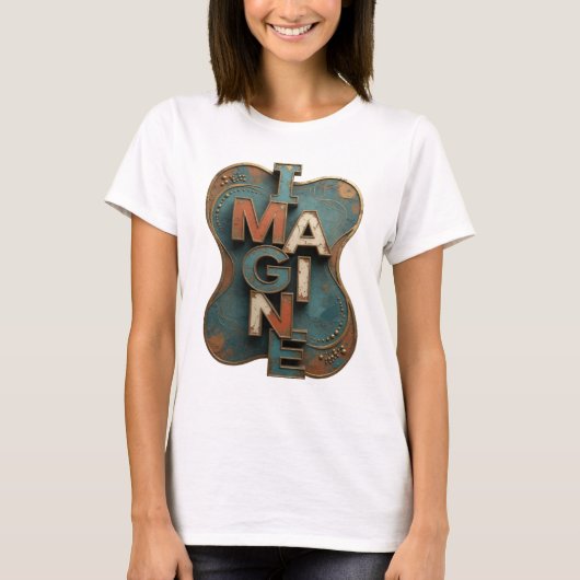 Verse Oranje IMAGINE Aangepast ontwerp T-shirt (Voorkant)