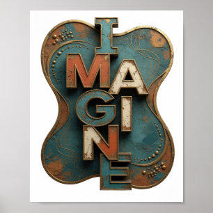 Verse Oranje IMAGINE Artistiek Motief Poster