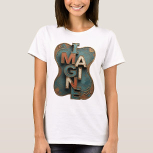 Verse Oranje IMAGINE Artistiek Motief T-shirt