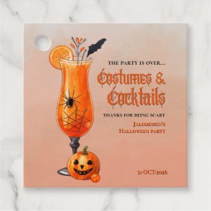 Verse Oranje Kostuums & Cocktails Halloween-feest Bedankjes Labels