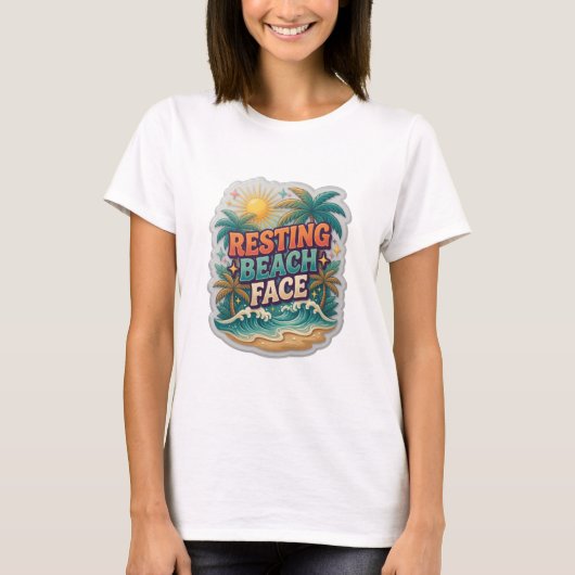Verse Oranje RESTING BEACH FACE T-shirt (Voorkant)