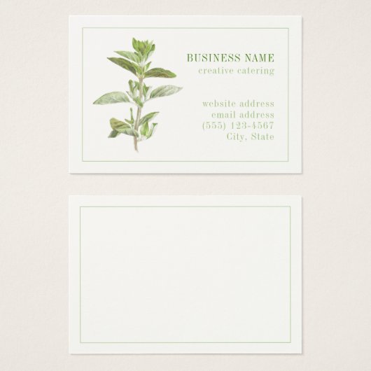 VERSE OREGANO 3.5x2.5 Visitekaartje (Voorkant /achterkant)