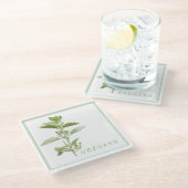 VERSE OREGANO Glas Drank Coaster Glazen Onderzetter (Schuin)