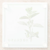 VERSE OREGANO Glas Drank Coaster Glazen Onderzetter (Achterkant)