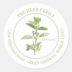 VERSE OREGANO kleine ronde adresenvelop afdichting Sticker
