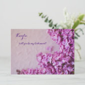 Verse paarse lilacten op textuur kaart (Staand voorkant)