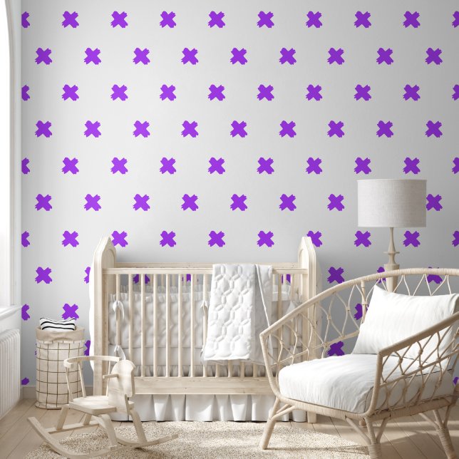 Verse Paarse-witte-kruis patroonbehang Behang (Kinderen)