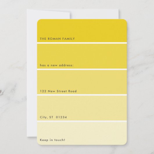 Verse Paint Moving Announcement Gold Paint Chip Kaart (Voorkant)