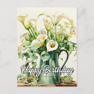 Verse Pas Geplukte Calla Lelie Bloemen Feestdagenkaart