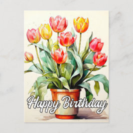 Verse Pas Geplukte Tulpenbloemen Briefkaart