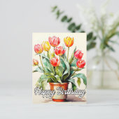 Verse Pas Geplukte Tulpenbloemen Briefkaart (Staand voorkant)