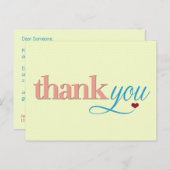 Verse pastel Modern Dank u Briefkaart (Voorkant / Achterkant)