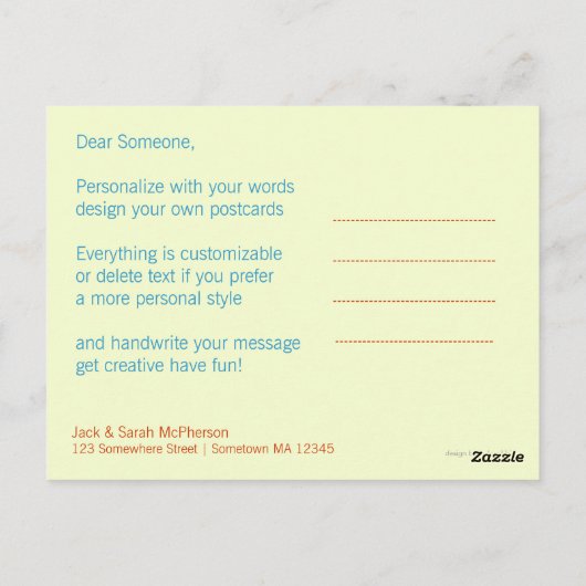 Verse pastel Modern Dank u Briefkaart (Achterkant)