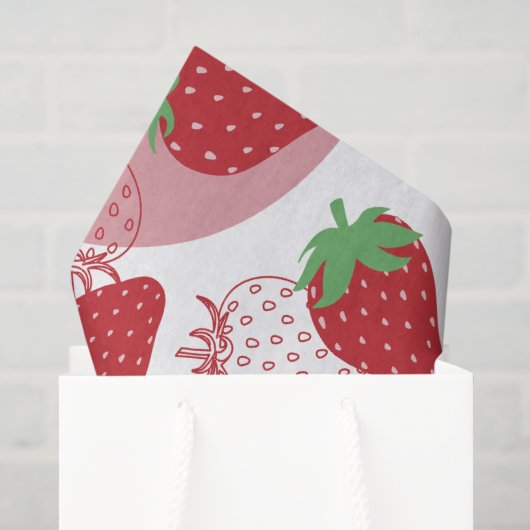 Verse Patronen van Aardbeien Tissuepapier (Cadeauzakje)